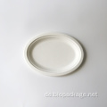 Bagasse weiße ovale Platte 10 '' ovale Platten